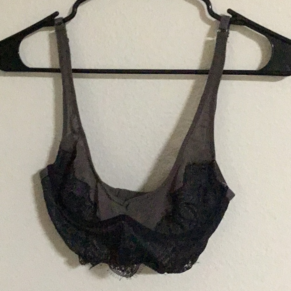 Urban Outfitters Black Crop Top with Plunging Neckline
